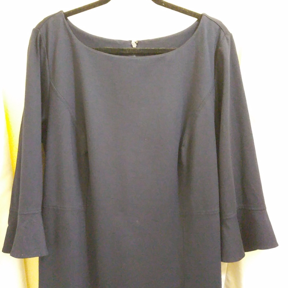 Talbots Midi Sheath Dress Navy - Size 18W - Picture 2 of 6